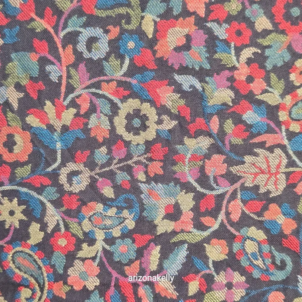 NWT Wool Scarf Jacquard Embroidered Colorful Mrignayani